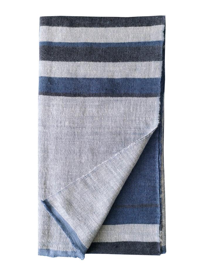 denis colomb Summer Dolpo Tuareg Stole Indigo + White +Black
