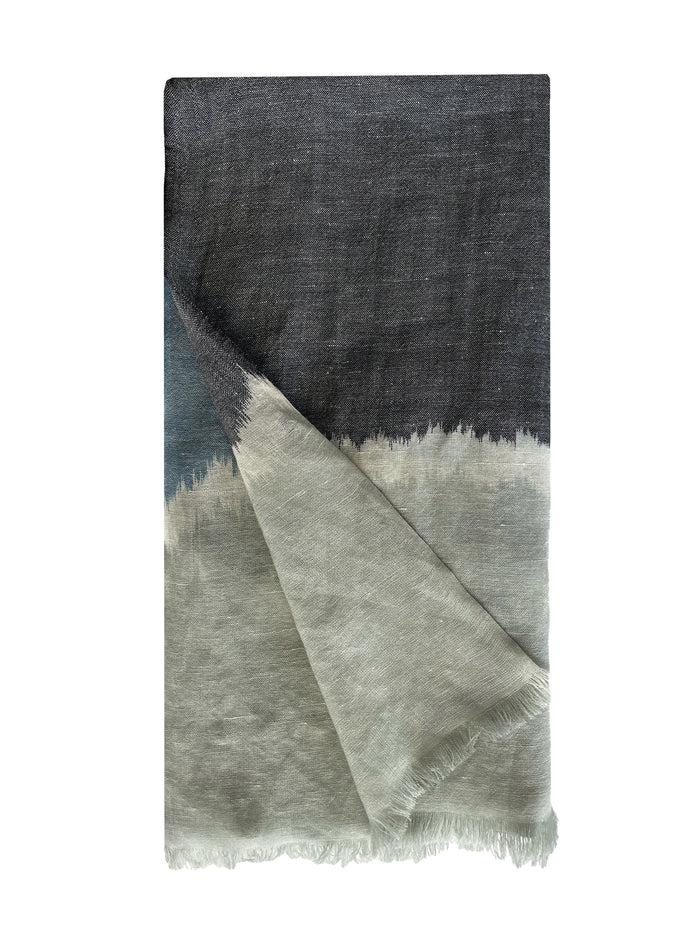 denis colomb Summer Ikat Stole Pale Jade + Black + White + Blue Jade