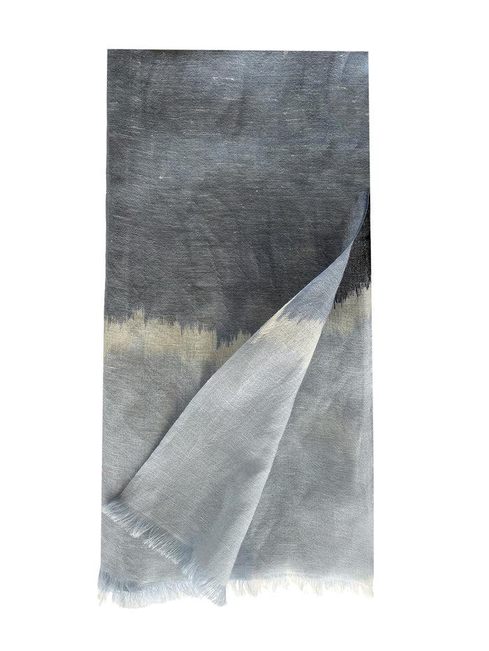 denis colomb Summer Ikat Stole Pearl Blue + White + Midnight Blue + Pale Sapphire