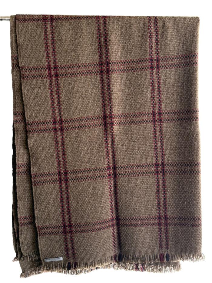 Denis Colomb Sutai Throw/available For Special Order Cappucino +Natural Brown + Tibetan Red Monk