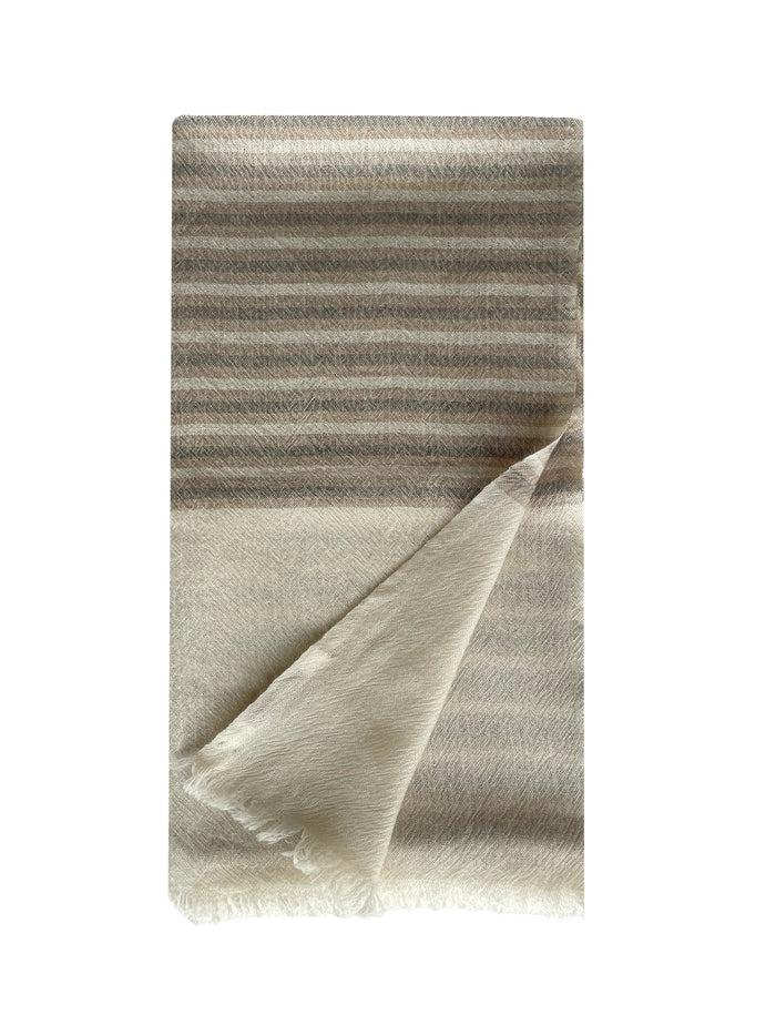 denis colomb Tangiers Shawl Stripe White + Ashes + Sand