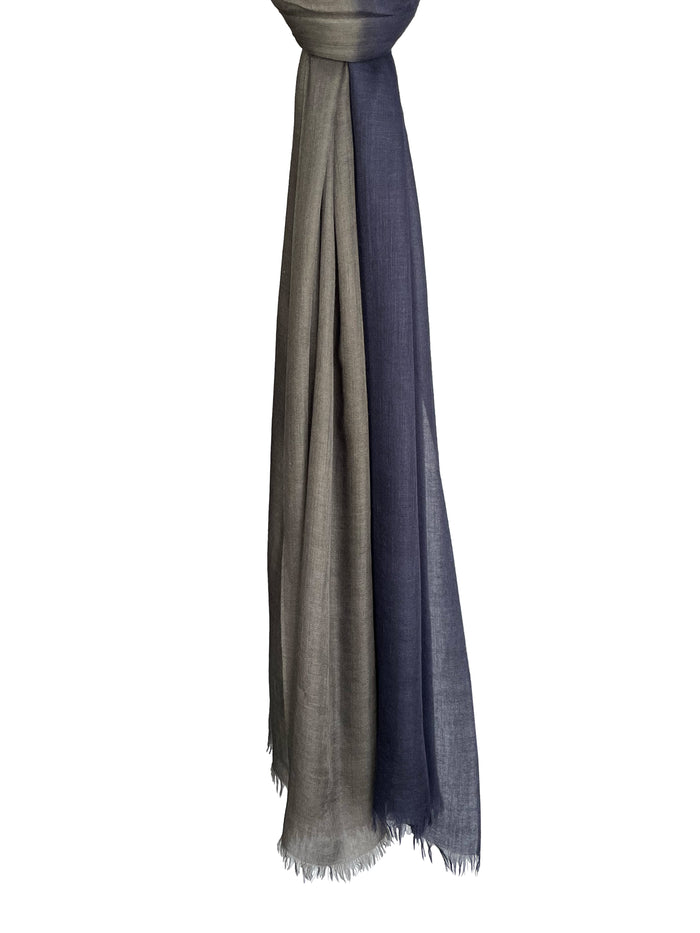 Denis Colomb Toosh Lisse Two Tone Shawl African Night + Midnight Blue