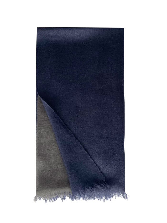 denis colomb Toosh Lisse Two Tone Shawl African Night + Midnight Blue