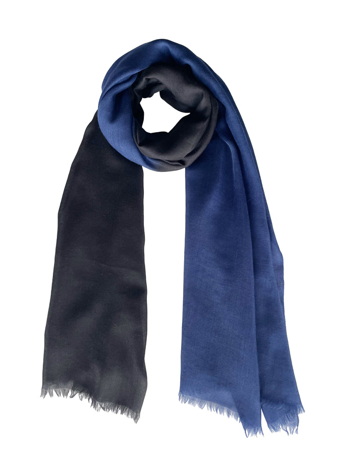 Denis Colomb Toosh Lisse Two Tone Shawl Bleu Nuit+ Black