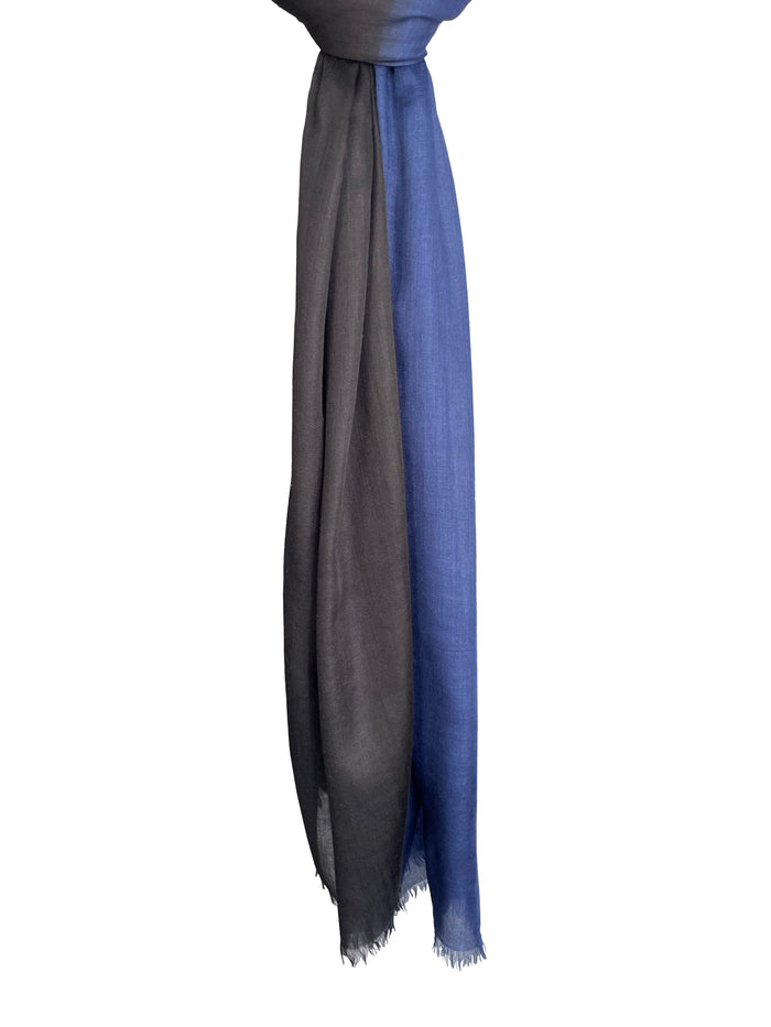 Denis Colomb Toosh Lisse Two Tone Shawl Bleu Nuit+ Black
