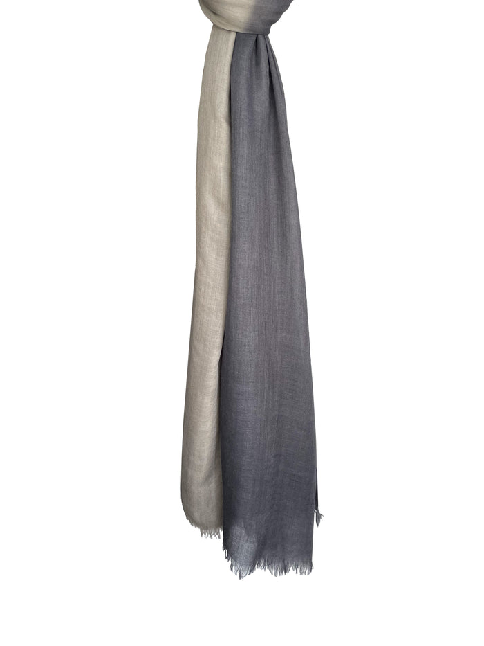 Denis Colomb Toosh Lisse Two Tone Shawl Rhino Grey + Moonless Night