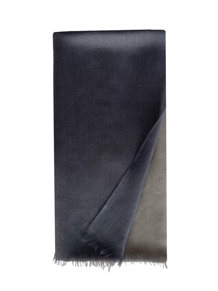 denis colomb Toosh Lisse Two Tone Shawl Rhino Grey + Moonless Night