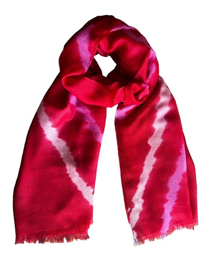 Denis Colomb Toosh Tie Dye Shawl PINK SAPPHIRE + SHOCKING PINK + RED SAPPHIRE