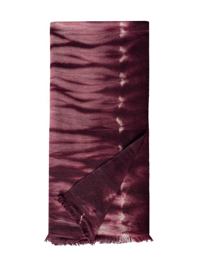 denis colomb Zebra Tie Dye Stole Light Grey + Tibetan Red Monk