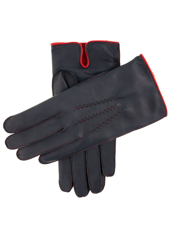 dents Alnwick | Men's Cashmere Lined Leather Gloves with Contrasting Detail