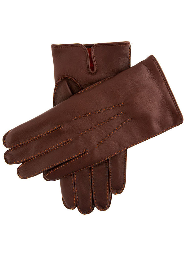 Dents Clyne | Men's Cashmere Lined Leather Gloves With Contrasting Detail