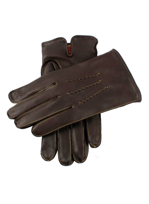 dents Clyne | Men's Cashmere Lined Leather Gloves with Contrasting Detail