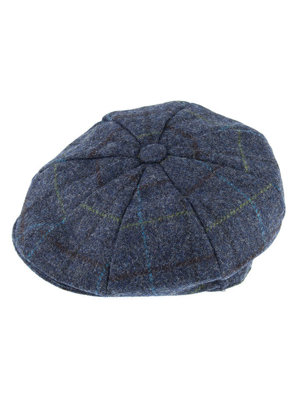 Dents Men's Abraham Moon Check Tweed Newsboy Cap