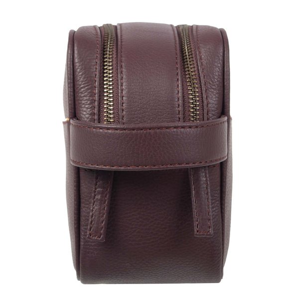 Dents Men's Two-Zip Pebble Grain Leather Wash Bag