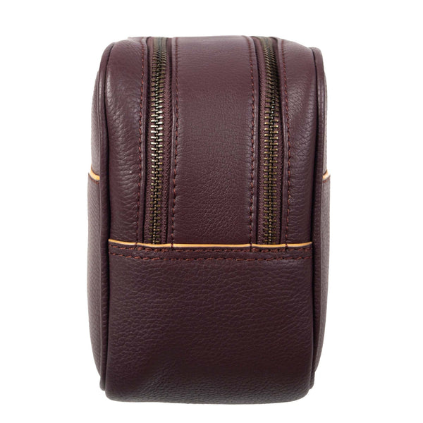 Dents Men's Two-Zip Pebble Grain Leather Wash Bag