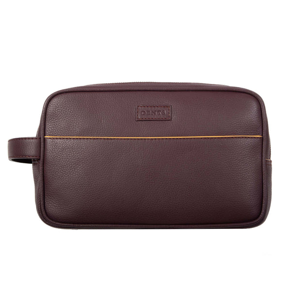dents Men's Two-Zip Pebble Grain Leather Wash Bag