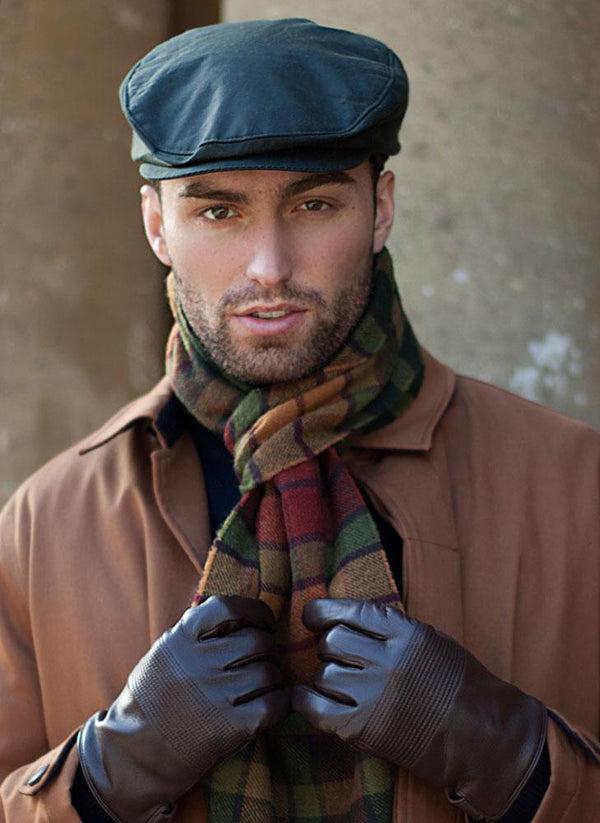 Dents Men's Waxed Cotton Flat Cap