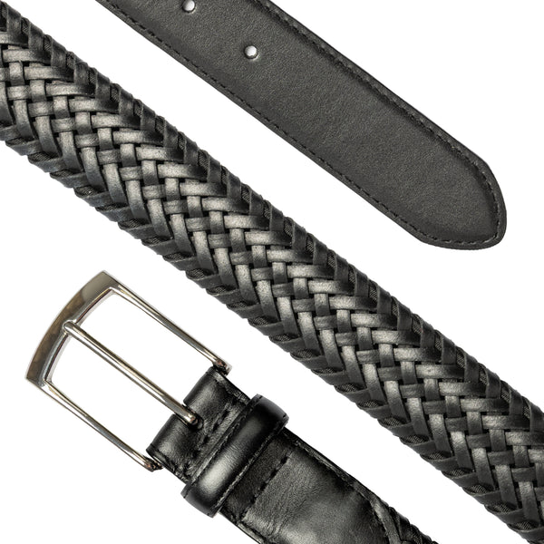 Dents Plaited Leather Belt
