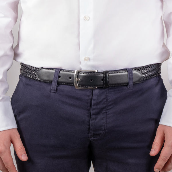 Dents Plaited Leather Belt