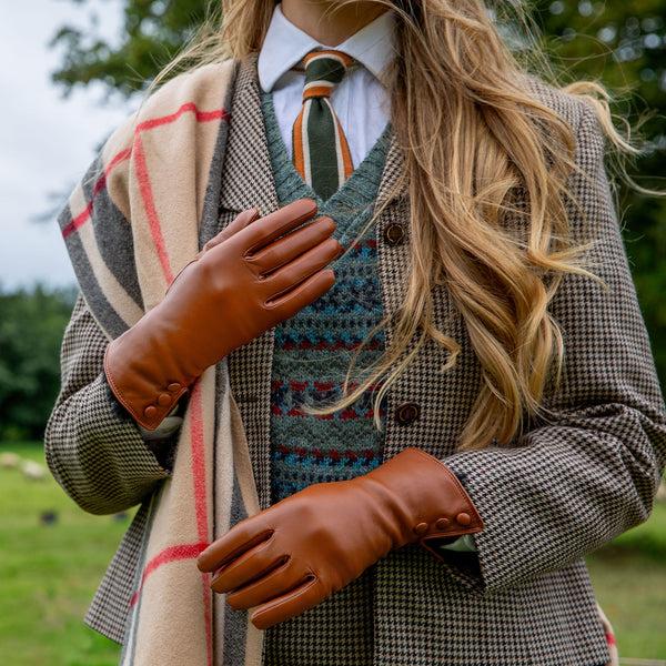 Dents Sophie | Women's Leather Gloves With Fur Cuffs