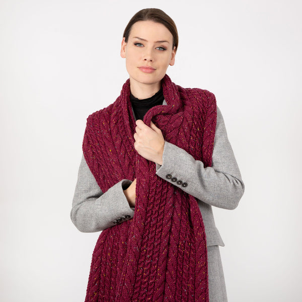 Dents Women’s Cable Knit Scarf With Marl Yarn