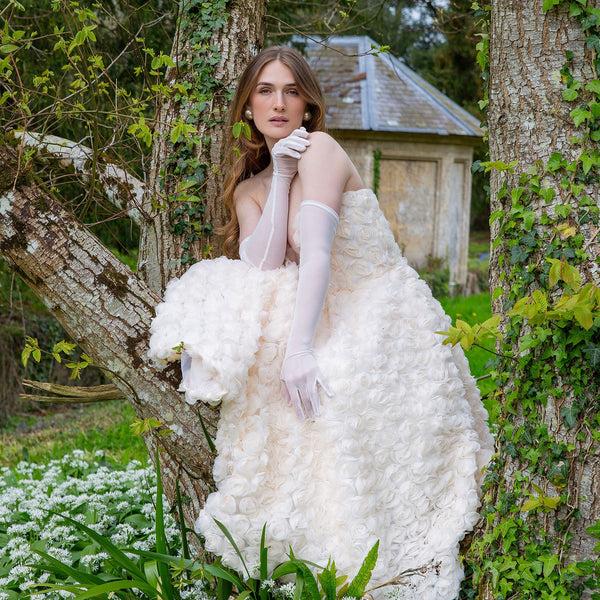 Dents Women's Long Above-Elbow Tulle Gloves