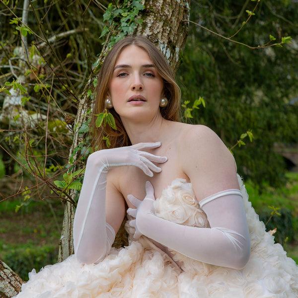 Dents Women's Long Above-Elbow Tulle Gloves