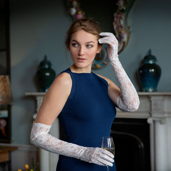 Dents Women's Long Opera Lace Gloves