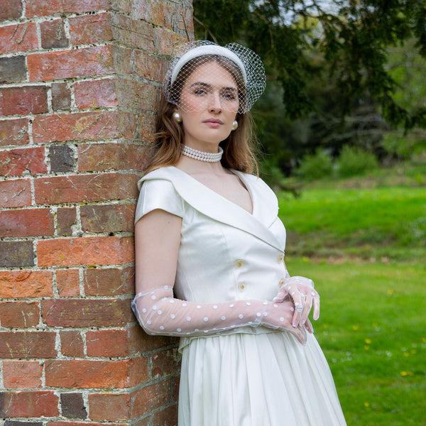 Dents Women’s Long Opera Spotty Tulle Gloves