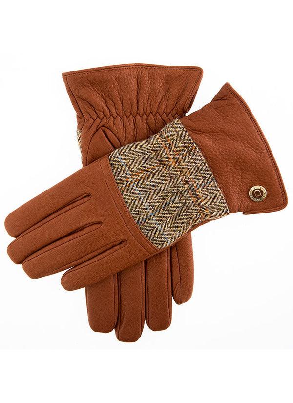 Dents Galloway | Men's Cashmere Lined Harris Tweed & Deerskin Leather Gloves