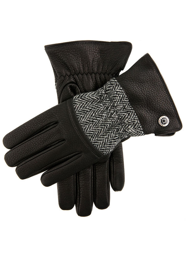 dents Galloway | Men's Cashmere Lined Harris Tweed & Deerskin Leather Gloves