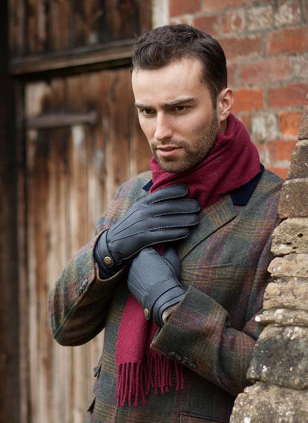 Dents Gloucester | Men's Cashmere Lined Deerskin Leather Gloves