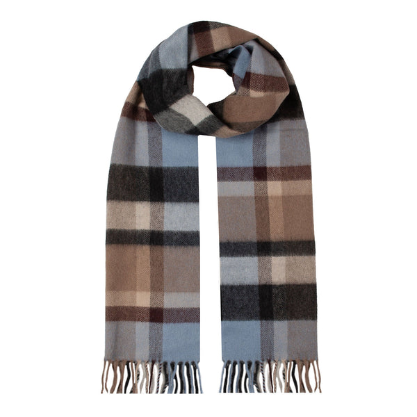 Dents Heritage Large Check Cashmere Scarf With Tassels And Gift Box