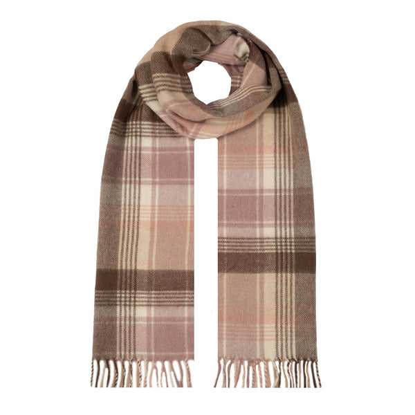 dents Heritage Large Check Cashmere Scarf with Tassels and Gift Box