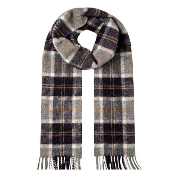 Dents Heritage Tartan Check Cashmere Scarf With Tassels And Gift Box