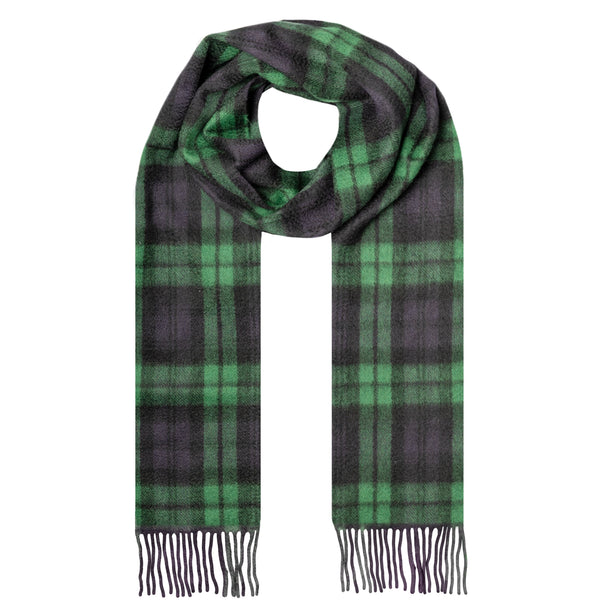 dents Heritage Tartan Check Cashmere Scarf with Tassels and Gift Box