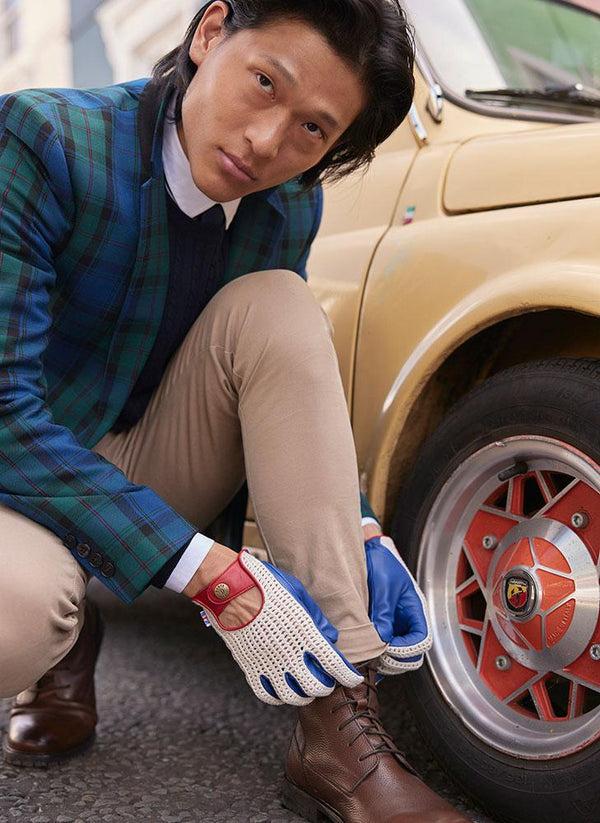 Dents Jubilee | Men’s Union Jack Crochet Back Leather Driving Gloves