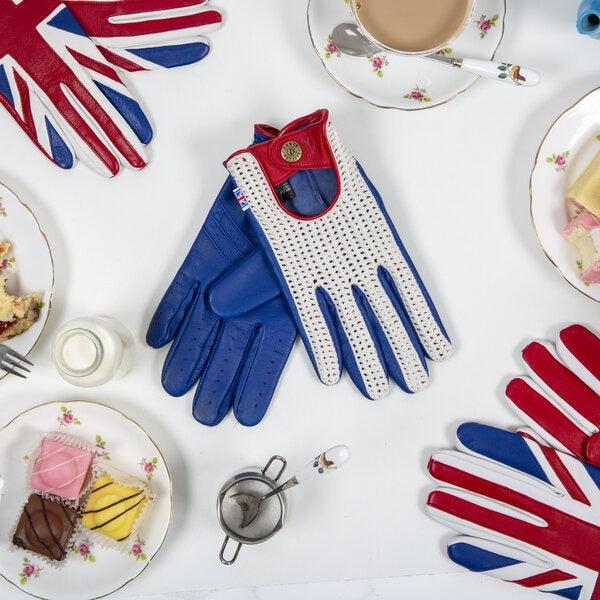 Dents Jubilee | Men’s Union Jack Crochet Back Leather Driving Gloves