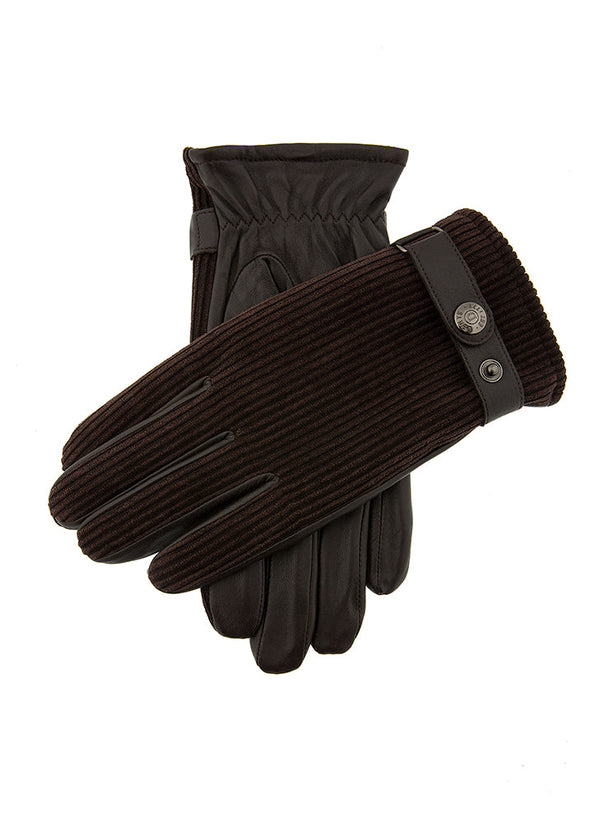 dents Malton | Men's Fleece Lined Corduroy & Leather Gloves