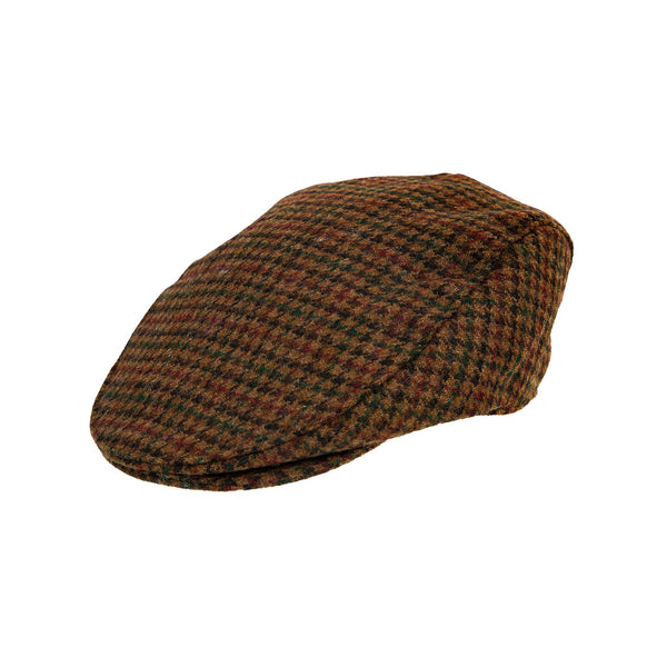 Dents Men's Abraham Moon Dogtooth Check Tweed Flat Cap