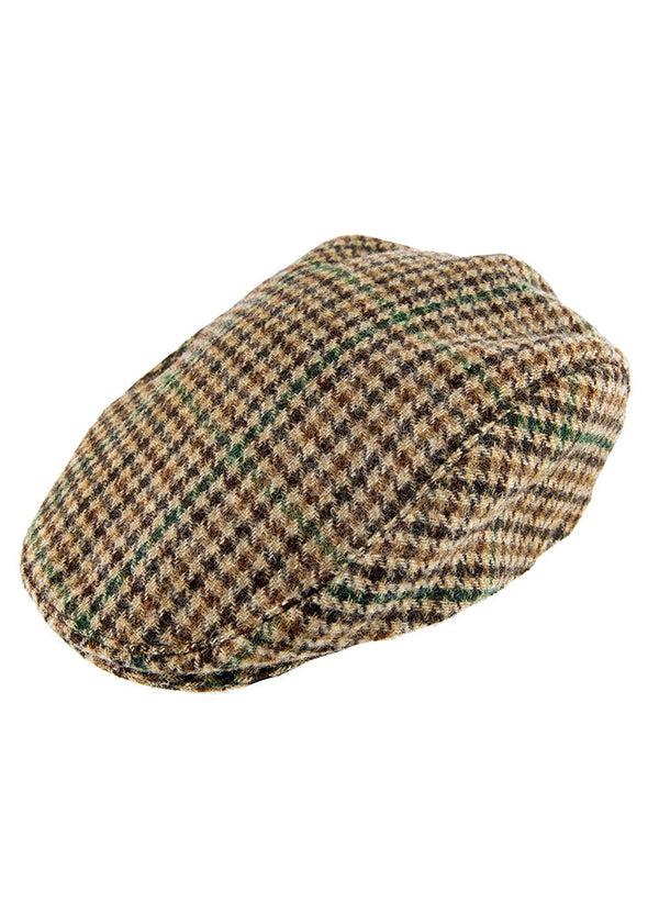 Dents Men's Abraham Moon Dogtooth Check Tweed Flat Cap