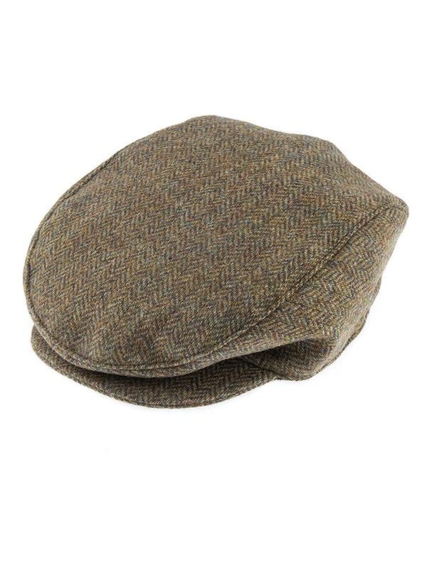 Dents Men's Abraham Moon Herringbone Tweed Flat Cap