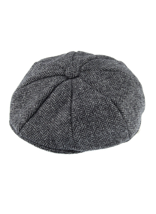 dents Men's Abraham Moon Herringbone Tweed Newsboy Cap