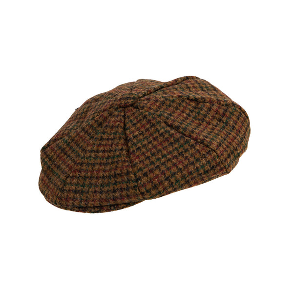 Dents Men's Abraham Moon Tweed Dogtooth Check Newsboy Cap