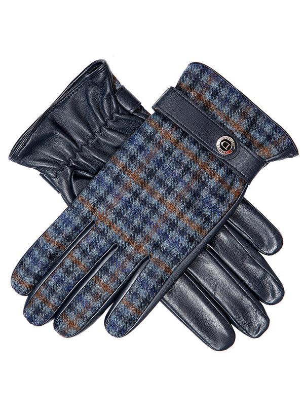 dents Men's Heritage Cashmere-Lined Abraham Moon Tweed and Leather Gloves