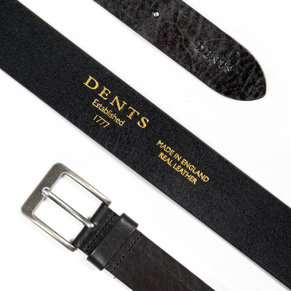Dents Men’s Heritage Full-Grain Leather Belt With Antique Pewter Buckle