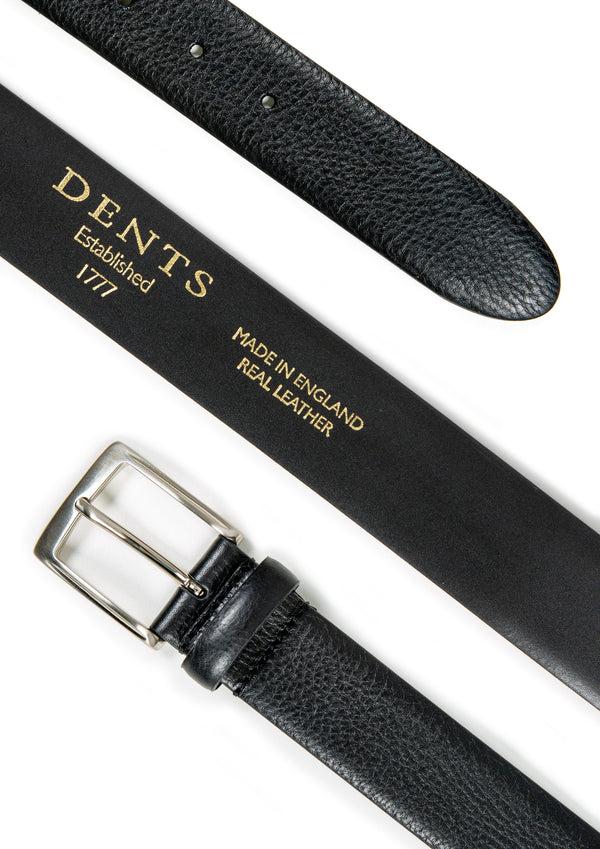 Dents Men’s Heritage Full-Grain Leather Belt With Satin Nickel Buckle And Pe