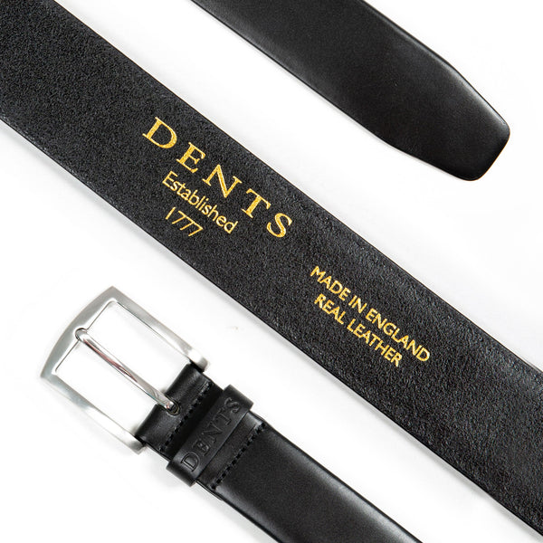 Dents Men’s Heritage Full-Grain Leather Belt With Satin Nickel Buckle