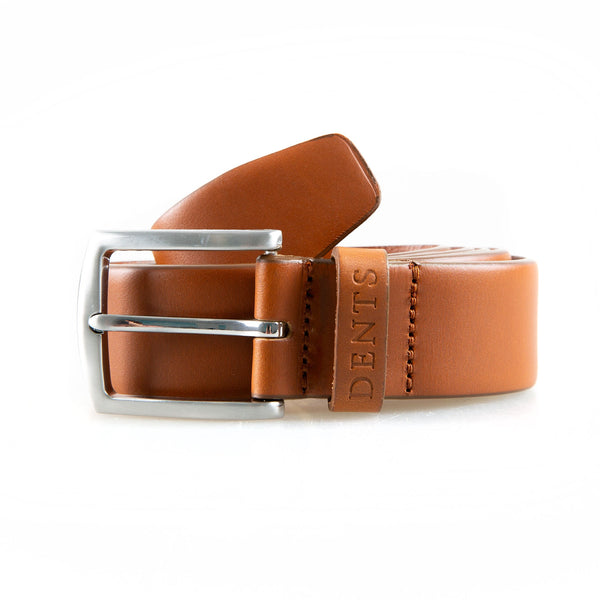 Dents Men’s Heritage Full-Grain Leather Belt With Satin Nickel Buckle