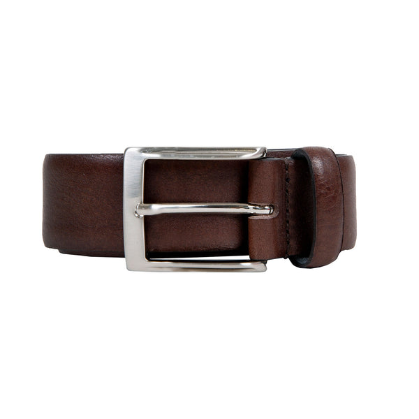 dents Men’s Heritage Full-Grain Leather Belt with Satin Nickel Buckle and Pe